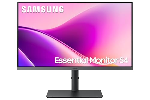 Image of Samsung 24 inch FHD S4 Monitor with Type C|FHD 1920 x 1080|IPS Panel|Ports-HDMI /DP /LAN /USB-C /USB-A|100Hz Game Mode|Ergomonic Stand|Eye Saver Mode|LS24F430UAWXXL|Black