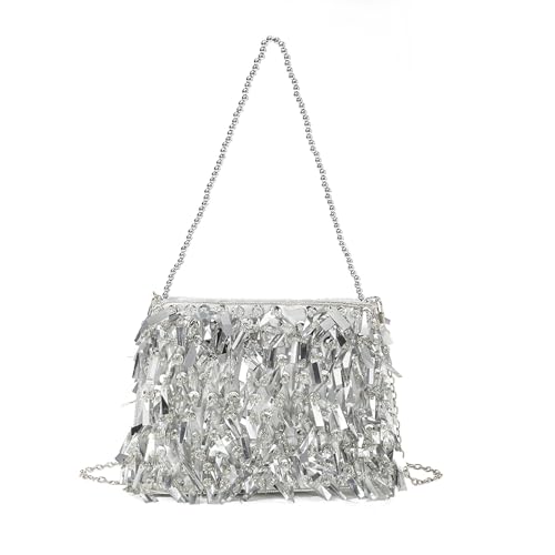 Sequin Purse Beaded Sequin Purse Y2K Mini Sparkly Evening Bags Underarm Shoulder Bag Zipper Gifts Women Girls