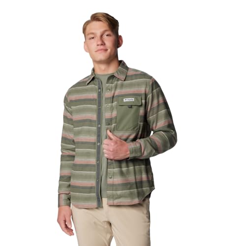 Columbia Men's PFG Uncharted Over Shirt, Smokey Sage Lunar Stripe, X-Large by Columbia - Used condition - US$46.79