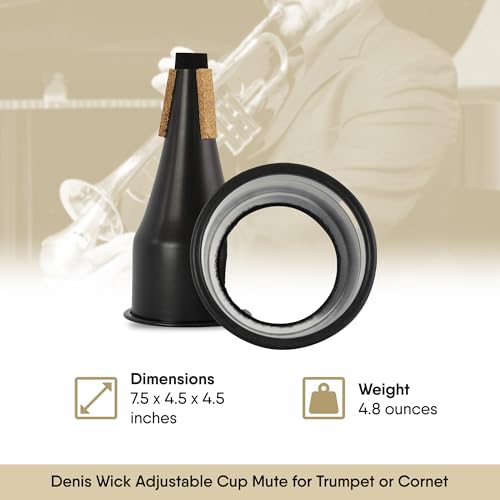 image for Denis Wick Adjustable Cup Mute for Trumpet or Cornet, 5531 - Hand-Spun