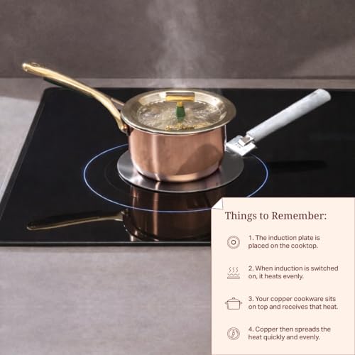 Image of P•TAL Induction Adapter Plate for Non-Induction Cookware - Heat Diffuser Plate | Compatible with Gas & Induction | Even Heat Distribution | Durable & Heavy Duty (1 Pc) (Small)