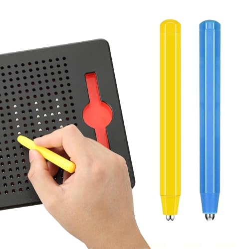 Heyumybit 2 Piezas Stylus de Repuesto Lápiz de Dibujo,Bolígrafos Magnéticos para Pizarra,Repuesto Magnética,Pluma Magnética Portátil para Tablero de Dibujo Magnético(Azul,Amarillo)