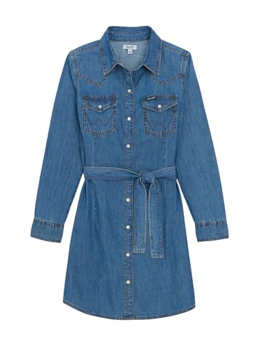 Wrangler Damen Retro Long Sleeve Western Snap Dress Lssiges Kleid, Mid-Denim, X-Groß – Ansicht 6
