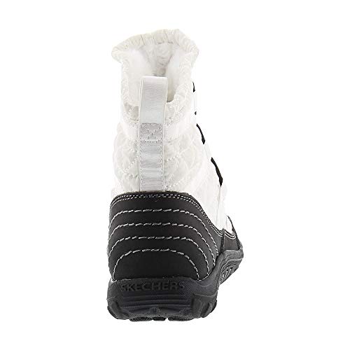 Skechers Skechers Women's Reggae Fest Steady Quilted Bungee Ankle Bootie,White/Black,6.5 M US