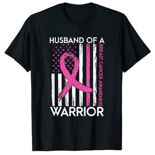 QJXXPVAX Husband of A Warrior Breast Cancer Awareness Support Squad T-Shirt Black 3XL