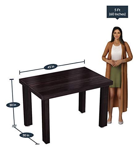 Image of SHRI MINTU'S ART Solid Sheesham Wood Dining Table 4 Seater | Four Seater Dinning Table with 4 Chairs for Home | Dining Room Sets for Kitchen & Restaurants | Rosewood, Walnut Finish