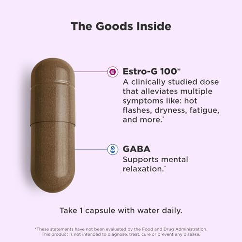 OLLY Mellow Menopause Supplements for Women, Supports Hot Flashes, Vaginal Dryness & Occasional Mood Swings,* Estro-G100®, GABA, Vegan Capsules, 1 Month Supply - 30 Count - Image 3