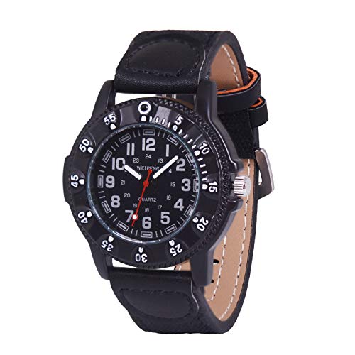 Gaigor Niños Hombres Relojes de Pulsera Deportivos Gran Caja de Reloj de 52mm Negro G004W003