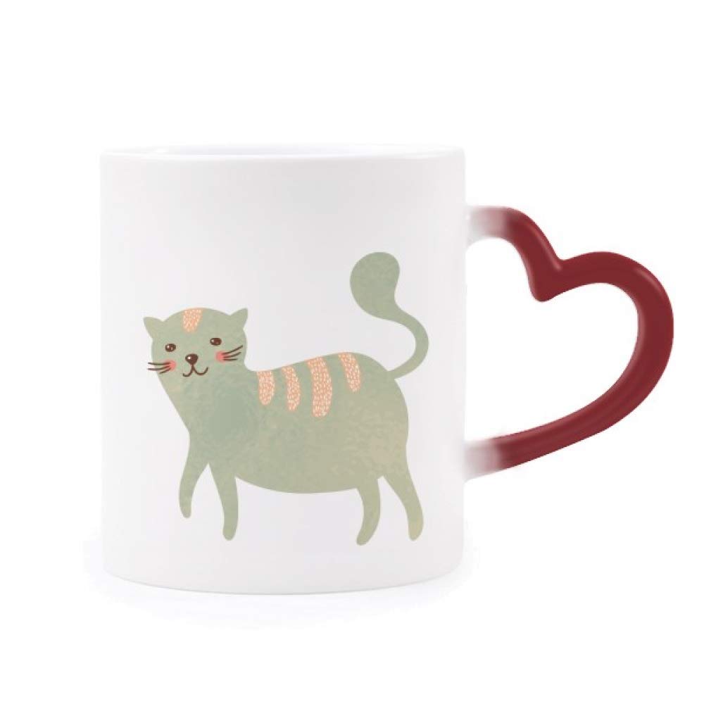 Taza de Calor Sensible con Gato Cian para Desayunos Creativos y Momentos de Relax