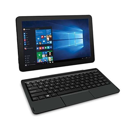 RCA Cambio 10.1 2-in-1 Tablet 32GB Intel Quad Core Windows 10 Black Touchscreen Laptop Computer with Bluetooth and WIFI