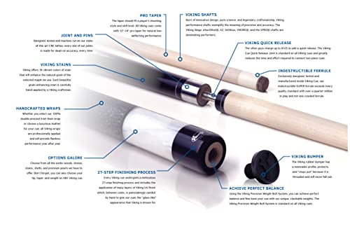 Taco de billar Viking B3026 58 pulgadas color caqui miniatura 3