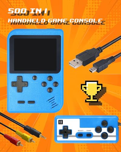 image for Hikonia Handheld Game Console,Portable Retro Video Game Console with 5
