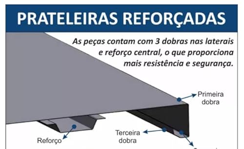 ESTANTE DE AÇO MULTI-USO 30 CM 06 PRATELEIRAS - CINZA