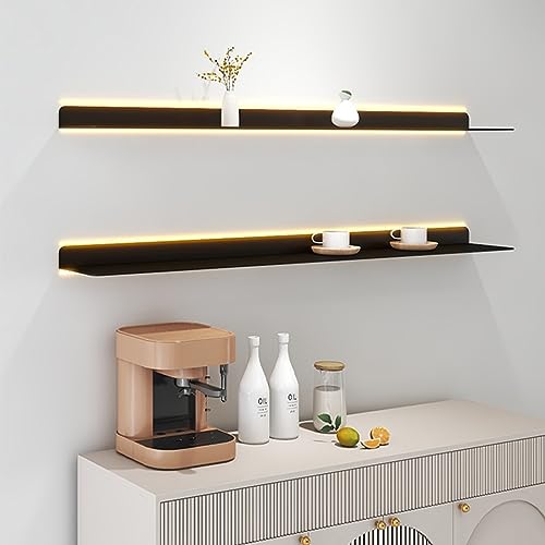 Étagère de rangement murale lumineuse blanche de 60 cm pour sublimer vos livres