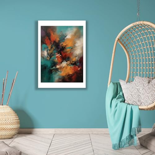Composition abstraite Blue Tension bleu vif et noir, impression d'art mate moyen format - 6