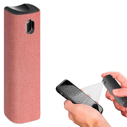 IO CLEAN Mini Screen Cleaner Finger Proof Spray for Smartphones, iPads, MacBooks, Laptops, Car Screens, Touchscreens 3 in1 Mist Cleaner, Microfiber Cloth and Protective Cover (Rose)