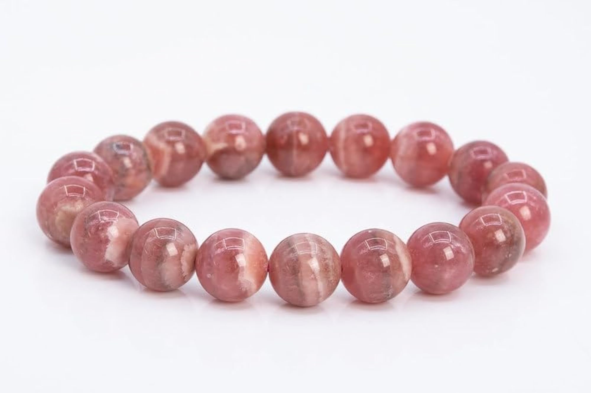 Unisex Natural Rhodochrosite Beads Stretchable Bracelet