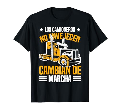 Camião os camioneiros não envelhecem t-shirt, Preto