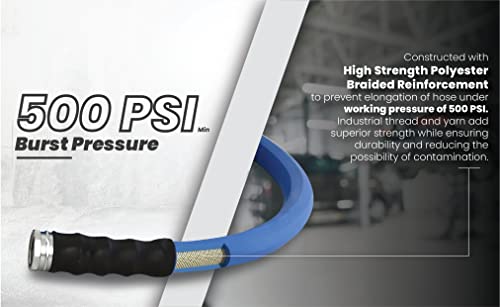 Ag-Lite Rubber Hot & Cold Water Rubber Garden Hose: Ultra-Light & Super Strong - 2X The Water Flow Than 5/8" Hose (1"X 50') - Bsalone50 #TOP4