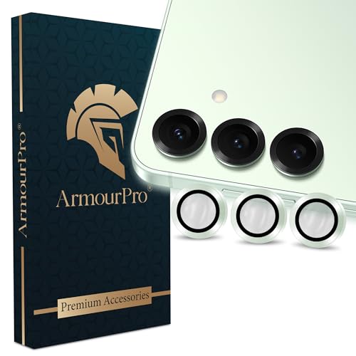 Image of ArmourPro Camera Lens Tempered Glass for Samsung Galaxy S25 Plus (6.7 Inches) Tough HD Individual Aluminum Alloy Rings 9H Camera Cover, Scratch-Resistant,Camera Lens Protection| Mint, 1 Pack