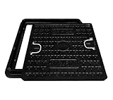 NATOTELA Manhole Cover and Frame Fiberglass,Cover Size 600x600mm/Overall size 700x700mm Square Drain Cover Access Inspection Reinforced Steel Embedded Sewer Cover with Handles Non-slip Solid Black