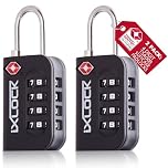 iXLOCK TSA Approved Luggage Locks Suitcase Locks NewGen TSA008 (2 Pack Black) 4 Digit Security Suitcase Padlock. Travel Bag Combination Luggage Padlocks for Suitcases. Bags Case TSA Travel Lock