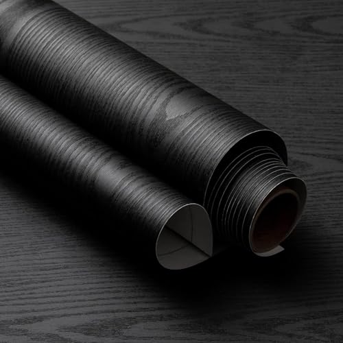 Very Berry Sticker Black Wood Peel & Stick Wallpaper (24" x 78")