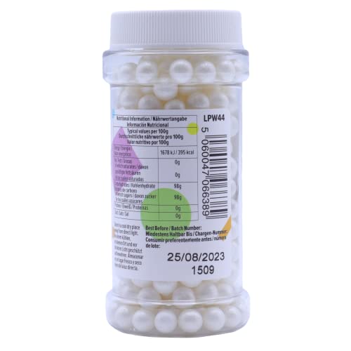 PME Large Sugar Pearls White 90 g