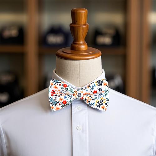 Image of Colorful Fun Pattern Pre-Tied Bow Tie Mens Floral Space Adjustable Bowtie