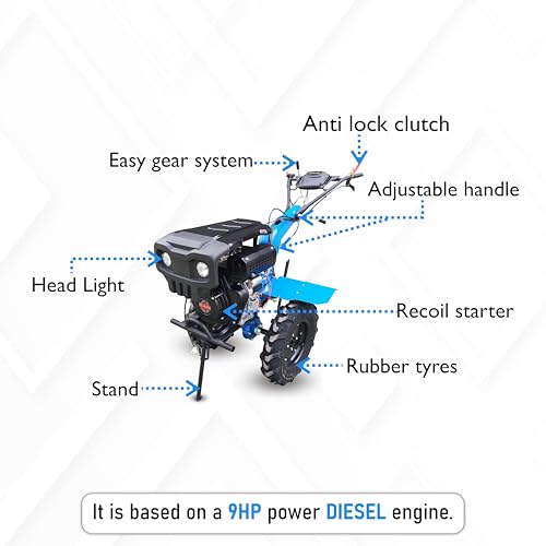 Image of Power Weeder NB-85DE - 4 Stroke 9 HP Powerfull Diesel Engine - 40 Blades (Dry Land) - Headlamp - Self Start (Without Battery) - Sutiable for Night Farming