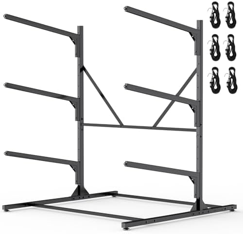 Kayak Storage Rack, Heavy Duty Freestanding Kayak Rack for Garage...