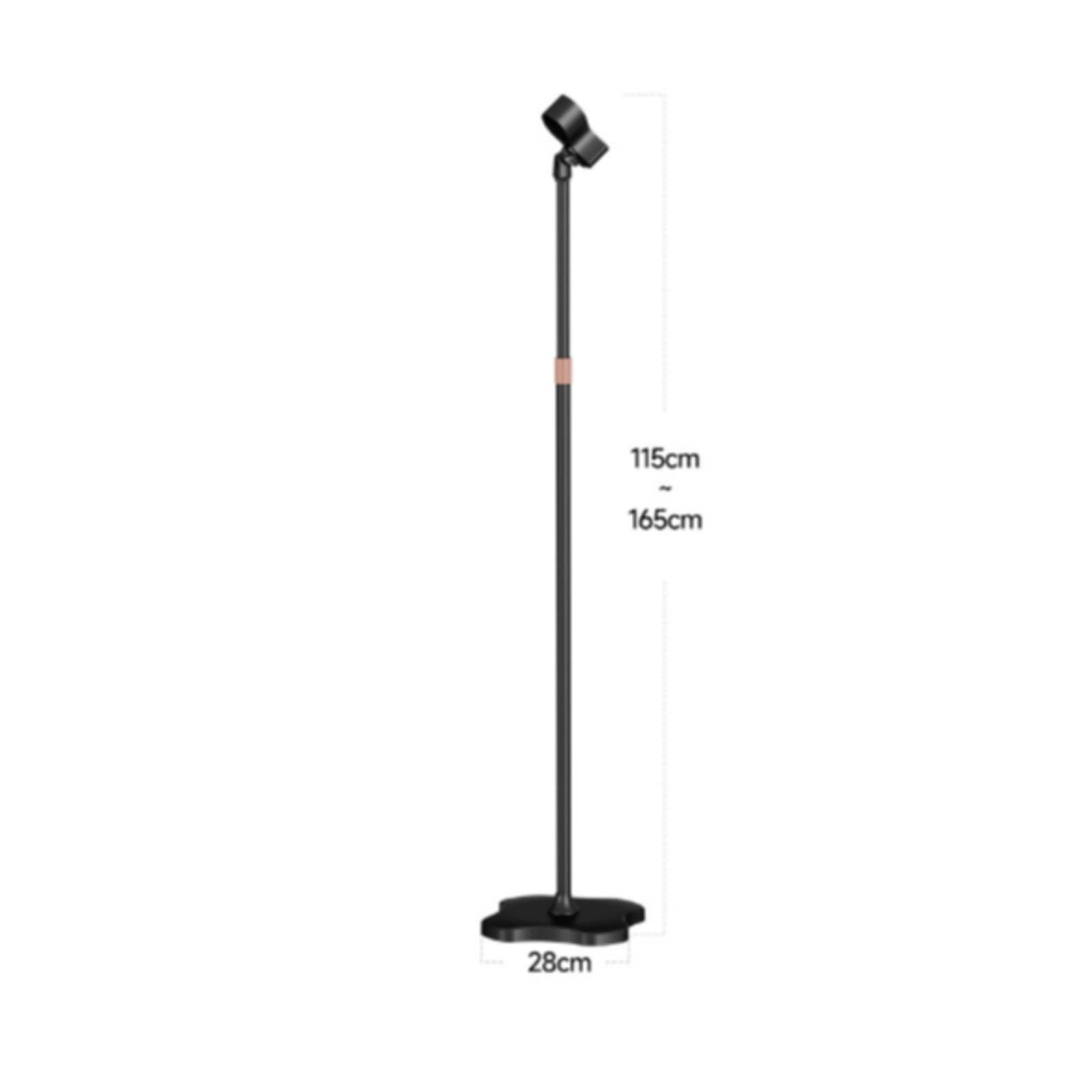 Amagogo Haartrockner Ständer Föhnhalter Halterung Bodenständer Stativ mit Höhenverstellung Und Drehbarem Kopf aus Kohlenstoffstahl für Zuhause Schlafzimmer Bad Salon , Schwarz , 115-165 Cm