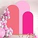 SmoothNovelty 3 Pcs Wedding Arch Backdrop Cover 4ft/5ft/6ft Spandex Arch Backdrop Stand Cover Fitted Arch Cover for Round Top Chiara for Wedding Birthday Party Ceremony Decoration(Vivid Color)