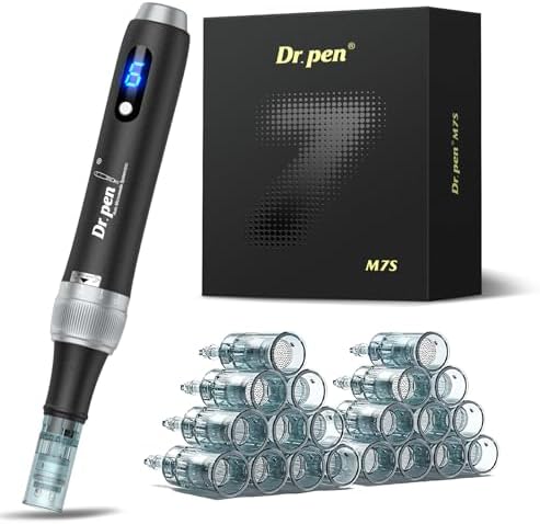 Dr.pen Microneedling Pen for Home Use - 20Pcs Replacement Cartridges -Professional Skin Care Tool Beauty Kit for Man and Women - 0-2.5mm - Dermal Roller Stamp Pen for Face, Hair, Beard, Scalp