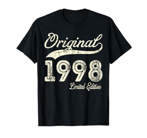 27th Birthday Gifts Men Women Vintage 1998 Original Parts Camiseta