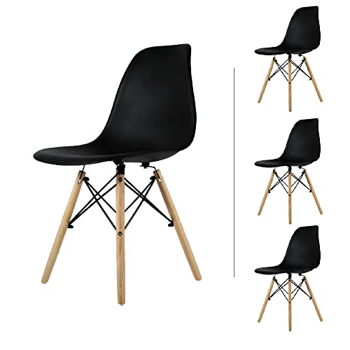 Sillas, Office Product MUNDO IN MUEBLES Juego de 4 Sillas Eames Oslo | Sillas para Comedor, Oficina, Escritorio, Recamara, Sala, Cocina o Jardín | Set de 4 Modernas Sillas de...