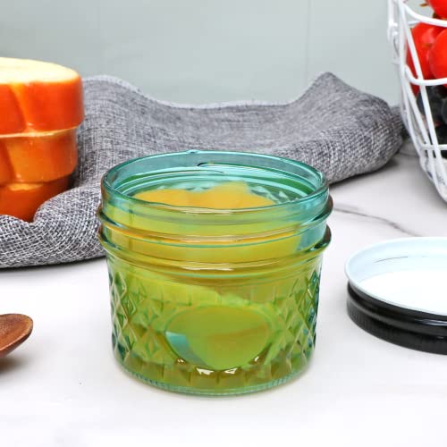 Qappda 4Oz Small Glass Jars With Lids,Colorful Glass Food Storage Jars For Caviar, Spices,Jellies,Jams, Decorative Crafting Storage Jars For Candle Holder,Diy Projects,Small Items,40 Pack #TOP5