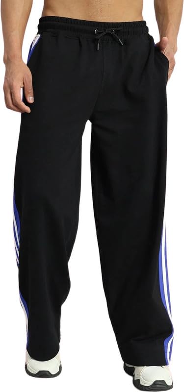 Men Solid, Self Design, Striped Blue Track Pants RA_01-picture-27