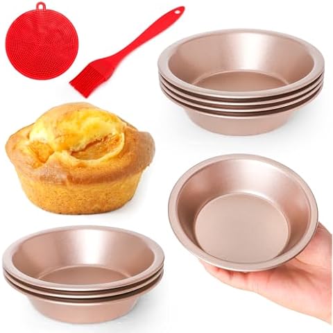Quyimy 8 Pack Mini Pie Pans with Brush Cover