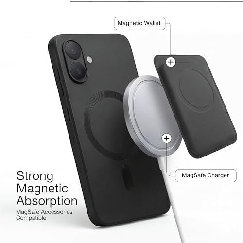 Image of amazon basics Premium Mag-Safe Case for Samsung Galaxy M07 5G | Shockproof & Anti-Scratch Cover | Soft Silicone with Wireless Charging | Camera Lens Guard - Black