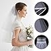 White Bridal Veil, Long Wedding Bridal Veil with Comb 2 Tier Simple Tulle Bride Veils Elegant Bridals Veils Headwear for Wedding Bachelorette Party Decorations Bridals Shower Gift (60-80cm/23-31in)