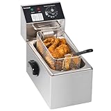 Electric Deep Fryer with Basket for Restaurant or Home Use, 1200W 4.2QT Detachable Compact Size Stainless Steel commercial Countertop Oil Fryer...