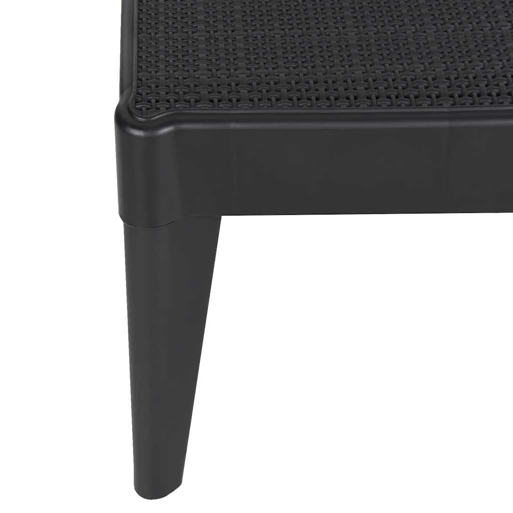 Leżak antracytowy, 186 x 60 x 29 cm, wykonany z wytrzymałego polipropylenu (PP), z regulowanym oparciem, idealny do ogrodu, na balkon, taras, plażę, basen, wellness, kemping, urlop, relaks