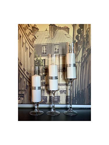 Wgv Long Cylinder Candle Holder On Stand Bulk, Open Width 4", Height 20", Clear Floral Hurricane Glass Vase, Wedding Centerpieces For Party Ceremony Event Home Office Decor, 6 Pieces #TOP6