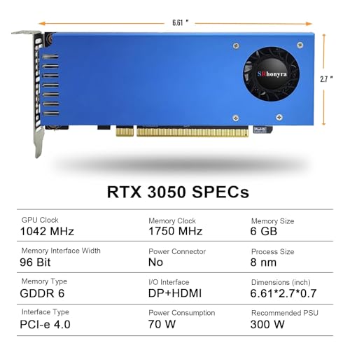 Image of RTX 3050 6GB Low Profile Graphics Card | GDDR6 96-Bit,HDMI DisplayPort,PCIe 4.0 x16,DirectX12 OpenGL 4.6
