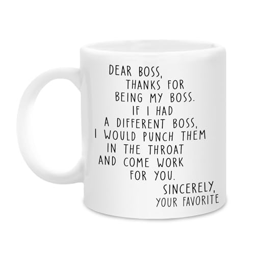 Worlds Best Boss Mug, Funny Birthday Gift for Men, Best Boss Funny Cups, Best Boss Birthday Cup, If I Had A Different Boss Mug, Appreciation Thank You Gifts for Bosses Day,Boxed Present (White)