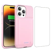 Coque Batterie 7200mAh Pour IPhone 14 Pro - Chargeur Portable Intégré Verre Trempé Noir