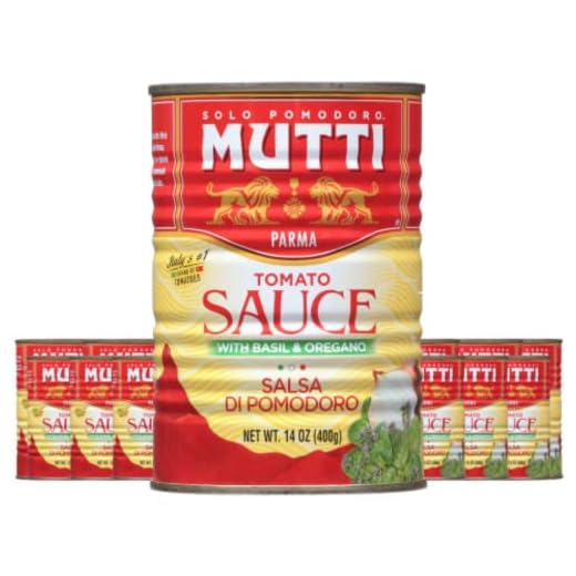 Mutti Tomato Sauce with Basil & Oregano (Salsa di Pomodoro), 14 oz. | 12 Pack | Italy’s #1 Brand of Tomatoes | Canned Tomatoes | Vegan Friendly & Gluten Free | No Additives or Preservatives