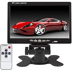 Tft Lcd Color Monitor Lychee 7 Pulgadas TFT Color LCD Cámara de visión Trasera para Coche Soporte de Monitor Giratorio la Pantalla y 2 AV entradas con un Mando a Distancia de Infrarrojos
