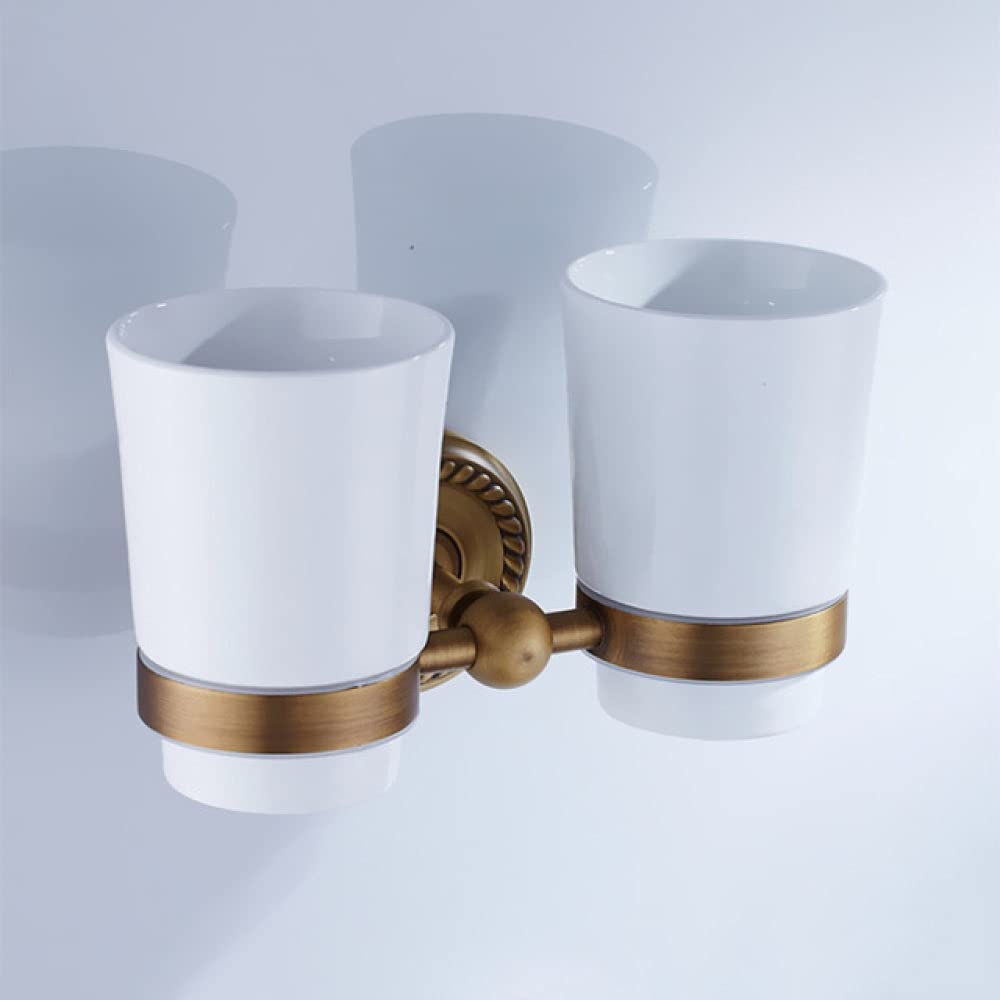 Accessoires de salle de bain en laiton antique : ensemble porte-serviettes et brosse